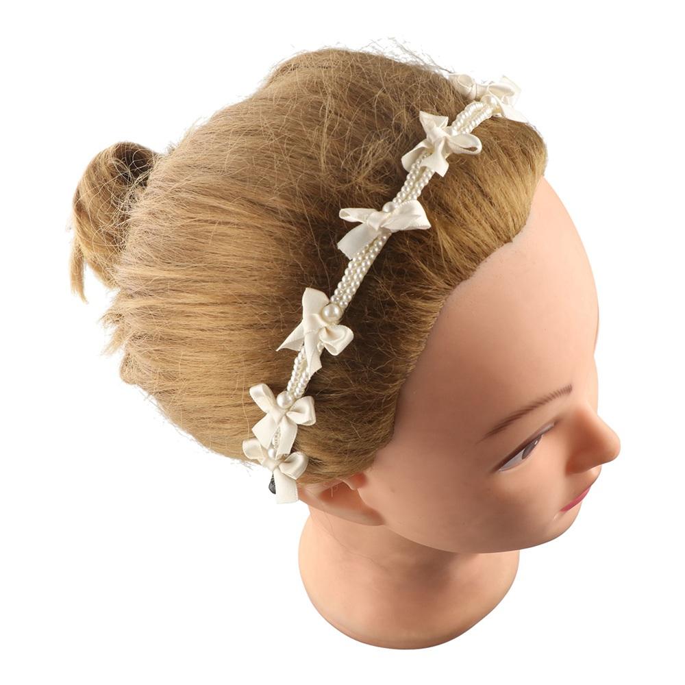 Korean Style Pearl Hair Band Headwear Pearl Hair Hoop Fashion Bow Headband  Daily