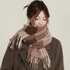 Autumn And Winter Cashmere Scarf Women'S Warm And Thickened Outer Shawl Striped Plaid Simple Scarf