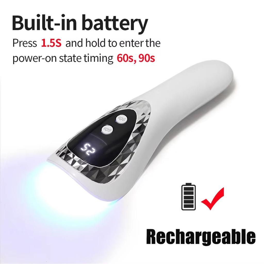 YIKOOLIN Handheld UV LED Nail Lamp USB Rechargeable Mini Manicure Lamp Nail Dryer With 5 Lamp Beads Quick Drying Gel Nail Polish