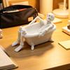 3D Printed Bone Ornament Realistic Bathtub Skeleton Statue, Funny Scary Prank Toy for Desk Haunted Trick Toys House Decor, Spooky Mini Skull
