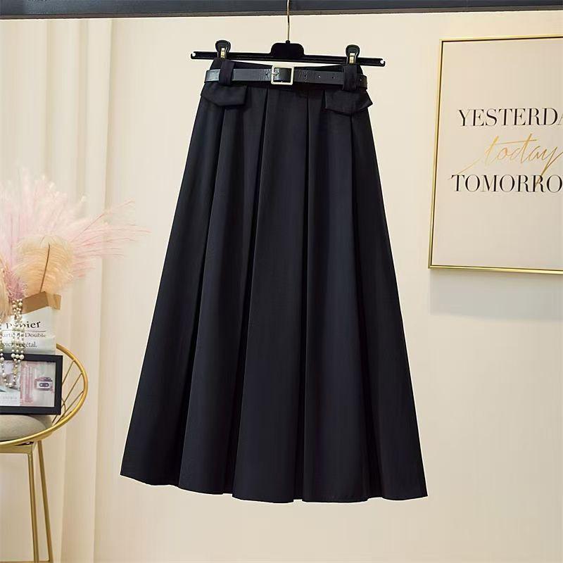 

Black High Waist Skirt for Women Summer Plus size Chubby Girl Belly Covering Slimming A Word Skirt Small Mid-Length Skirts Black Size M (recommended 40.00 kg-50.00 kg