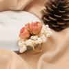 Pearl Ring Niche Retro High-end Flower Light Luxury Niche Ring Cool Style Elegant Accessory