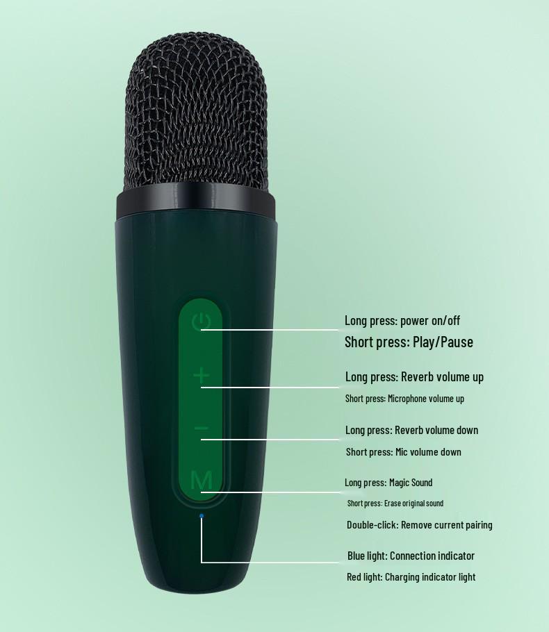 Portable Bluetooth Wireless KTV Speaker and Microphone Set for Outdoor and Home Use