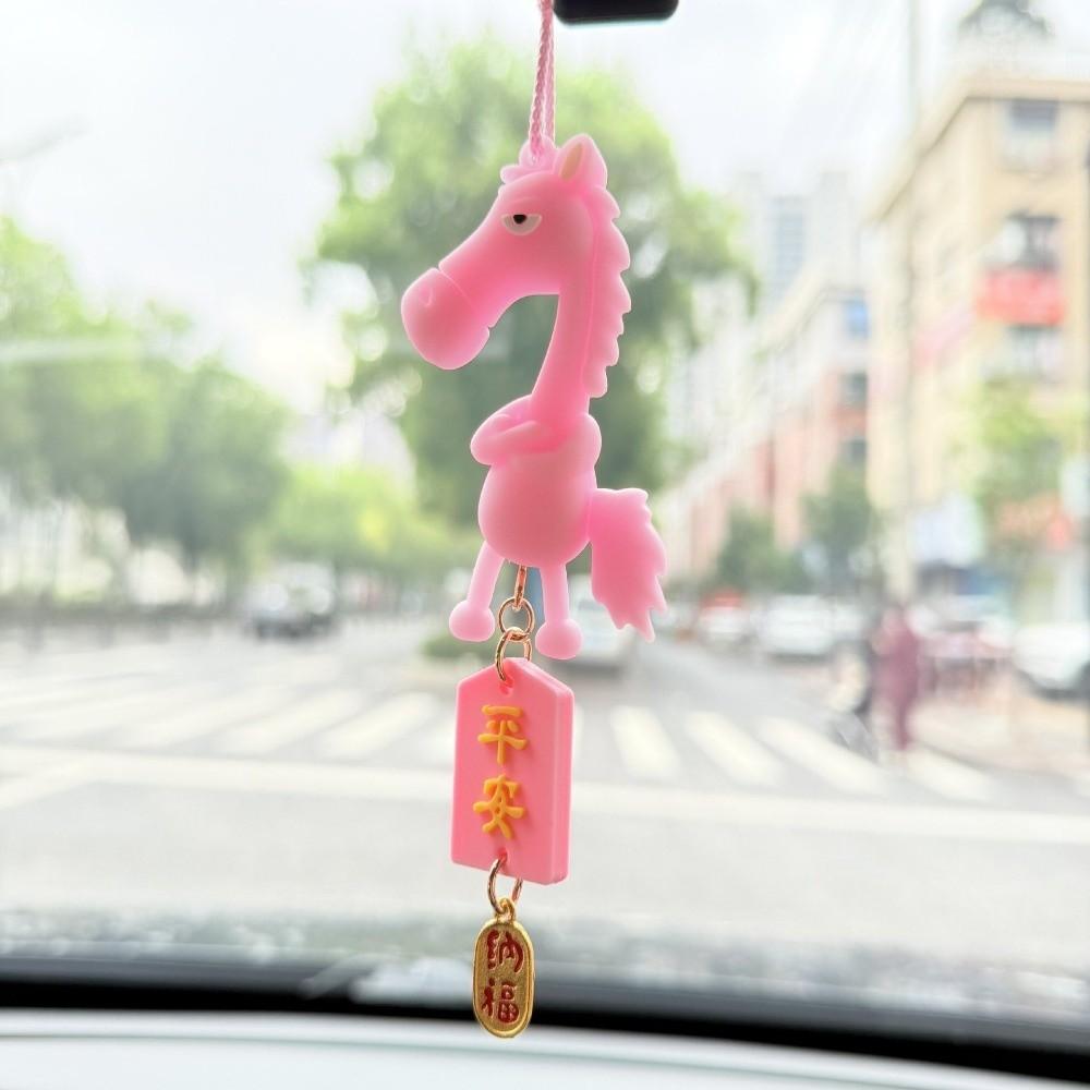 Traditional Chinese New Year Decoration Zodiac Pony Figurine Car Ornament  Festive Decor