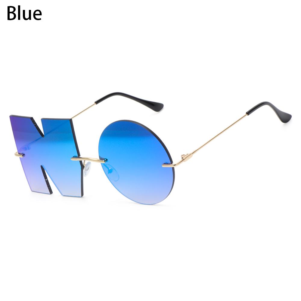 Luxury Metal Eyewear Streetwear Women Sun Glasses Letter NO Sunglasses Trend Ladies Shades