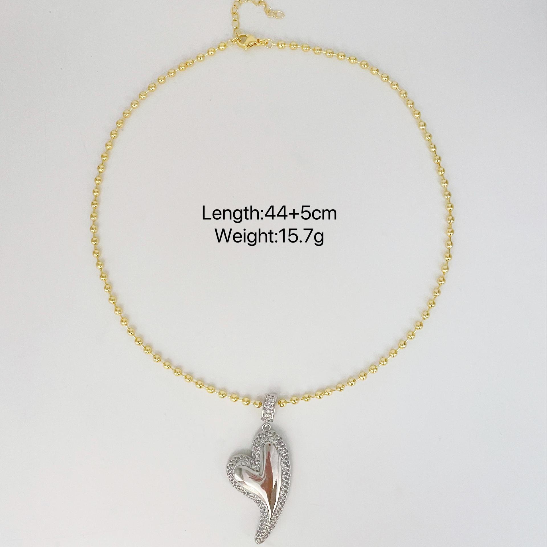 

Necklace Women S Fashion Love Diamonds Trend Fashion Pendant Peach Heart Fashion Temperament Necklace Heart Shape срібний