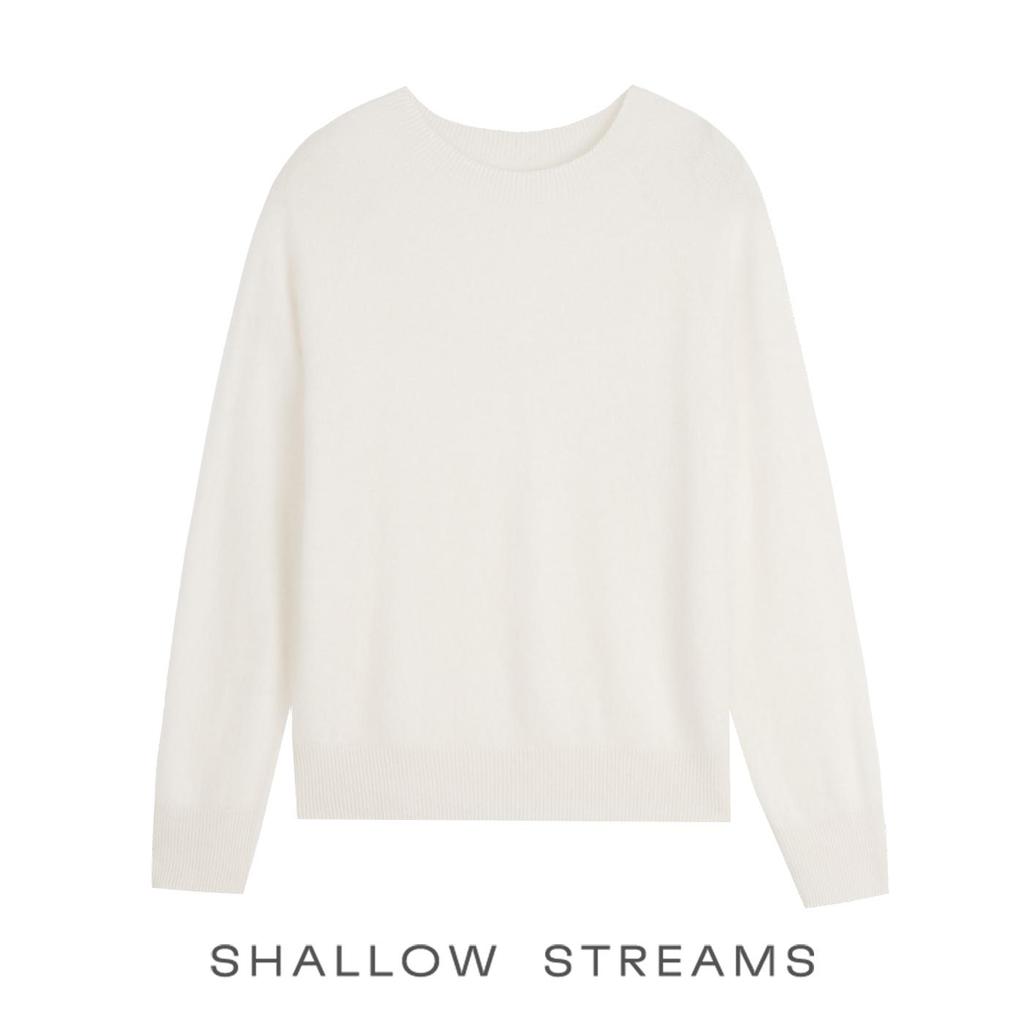 Mulberry Silk & Cashmere Blend Sweater - Soft Knit, Seamless, Round Neck Base Layer for Women