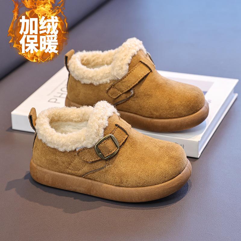 

Kids Winter Warm Fleece Lined Non Slip Buckle Boots 26 верблюд