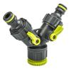 Garden Tee Water Splitter With 2 Valves G 3/4" And G 1/2"