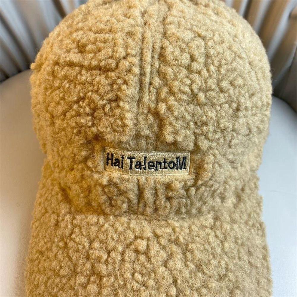Imitation Lamb Wool Girls Plush Cap Cold-proof Ladies Bonnet Casual Warm Beanies Hat Outdoor Sport