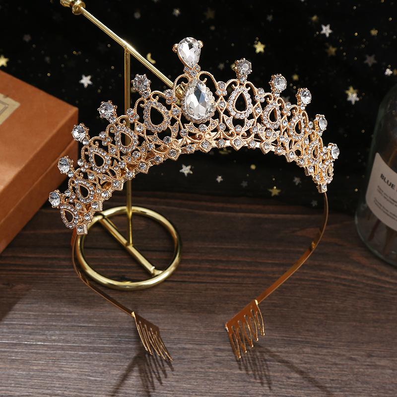 Brautkrone Hochzeit Hochsteckfrisur Haaraccessoire Legierung Strass Haarreif Anti-Rutsch Kamm Haarreif