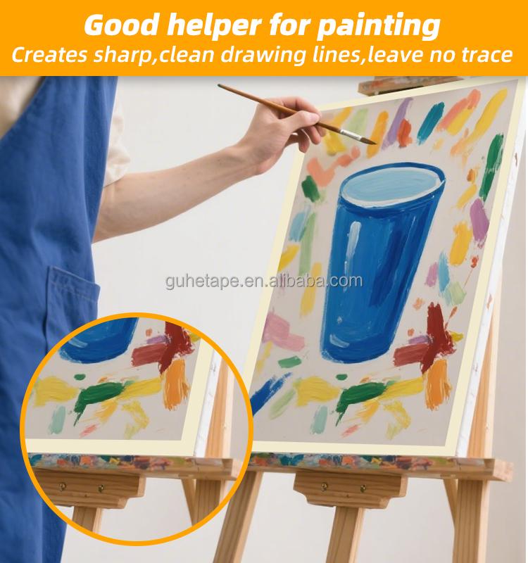 Masking Tape Rubber Adhesive Heat-Resistant Easy Tear Clean Removal General Purpose Painter Tape for DIY Crafts Home Office