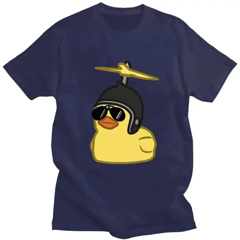 Funny Rubber Duck Sunglasses Print T Shirt Fashion Men's Women's Oversized Cartoon T-Shirts Cotton Oversized T Shirts Streetwear