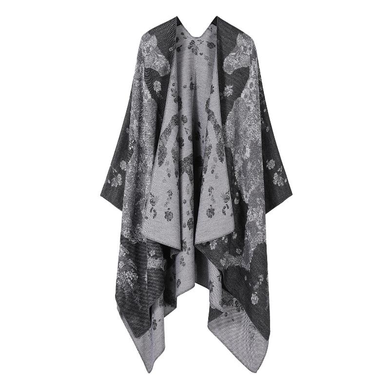 Ethnic Style Shawl Summer Outer Wear Women's Large Shawl Cape Cloak High-end Knitted Scarf
