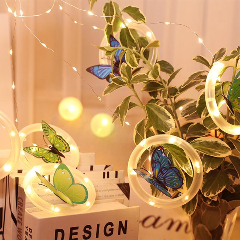 Butterfly Shaped Luminous Led String Lights Outdoor Waterproof Christmas Fairy Lights For Garden