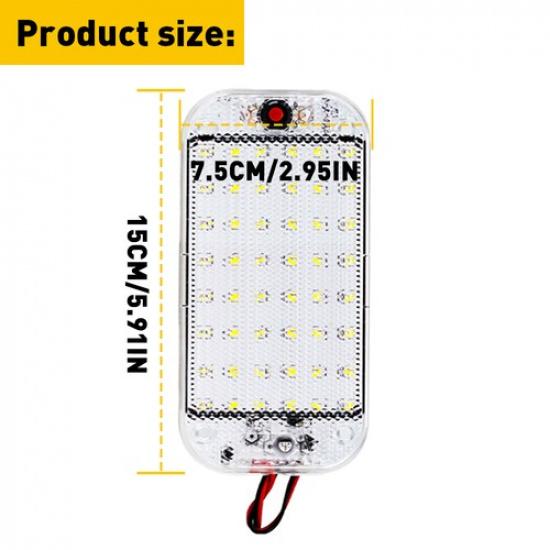 2x Interior 12V Car 48-LED Roof Dome Light Ceiling Lamp RV Camper Trailer Truck