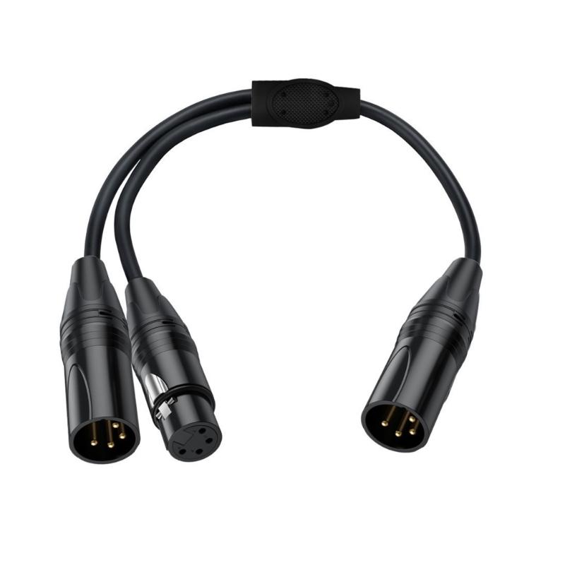 Durability 4Pin XLR Male to Female Y Splitter Cable for Splitting Merging Sound Signal in Professional Music Systems