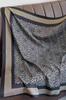 Women' Scarf Black and Gray 90X90 - Geometric Elegance with a Silky Shine