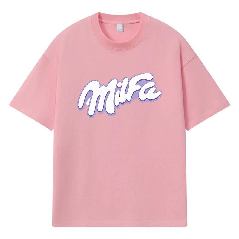 2026 Milfa Printed Graphic Streetwear Y2k Harajuku Men Women Clothes 100% Cotton T Shirt Casual Oversized Summer Men T-shirt