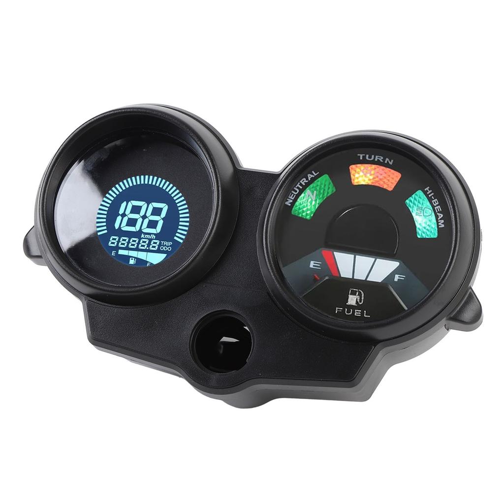 Motorcycle Speedometer Universal LCD Digital Odometer Fuel Level Meter Adjustable 7 Colors DC 12V Multifunctional Gauge