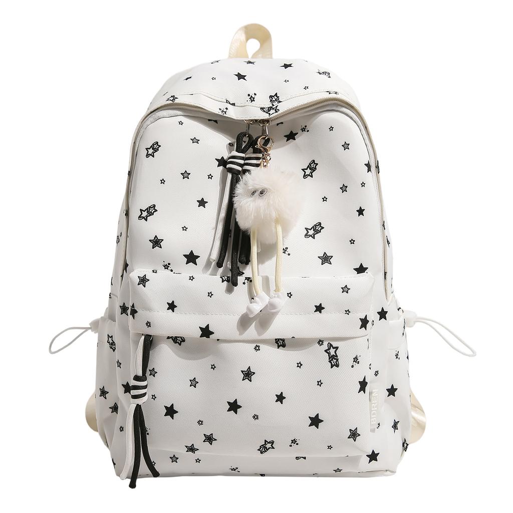 School bag new INS style star backpack, cute large-capacity backpack for girls, middle and high school students, casual travel backpack