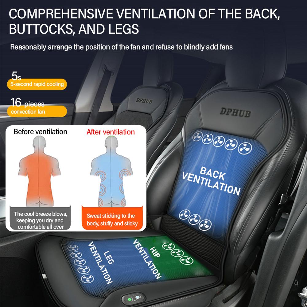 Car Cushion Summer Cool Cushion Ice Silk Seat Cover 12V Ventilated Car Seat Pad with 16 Blowers Massage Cool Cushions Summer
