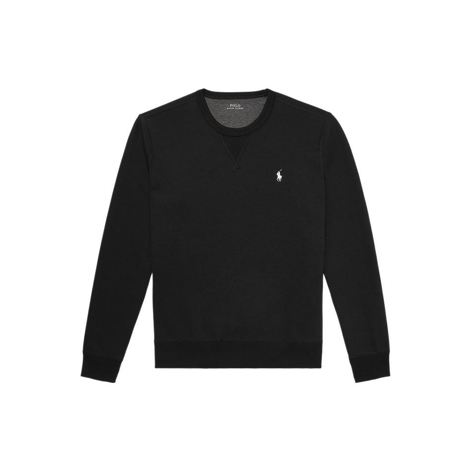 Polo Ralph Lauren FW22 Logo Embroidered Crew Neck Long Sleeve Knit Sweater Men Sweater Black MNPOKNI16822539-001