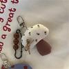 Creative Funny Fabric Mushroom Beaded Keychain Pendant Phone Chain Bag Hanging Ornament Backpack Charms Keyring Accessories Gift
