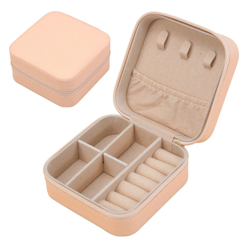 Compact Zipper Jewelry Box for Necklace, Ring & Earrings Storage