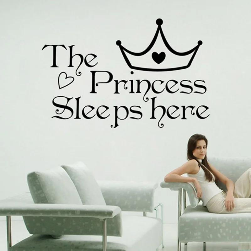 Princess Sleeps Here - Wall Say Quote Word Lettering Art Vinyl Sticker Decal Home Decor Words