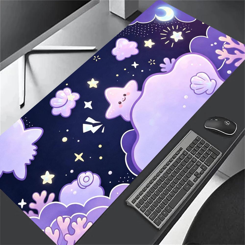 Cartoon Bear Purple Cloud Mouse Pad Large Anti Slip Rubber Desk Mat for Gaming Office Laptop Keyboard Pad Pc Accessories Gamer
