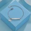 Atoztide Personalized Engrave Baby Name Heart Star Butterfly Date Bracelet Stainless Steel for Women Kid Link Chain Jewelry Gift