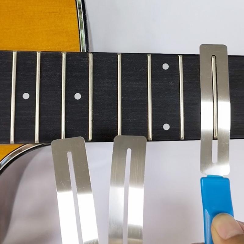 3Pcs Stainless Steel Guitar Fretboard Protector Fretboard Protective Shims Metal Fretboard Guard Repairing Tool Enduring