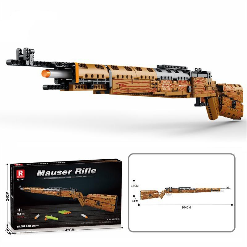 New Heavy Sniper Rifle Kar98K Building Block Model Ww2 Weapons Series Assemble Bricks Kids Educational Toys Holiday Gifts