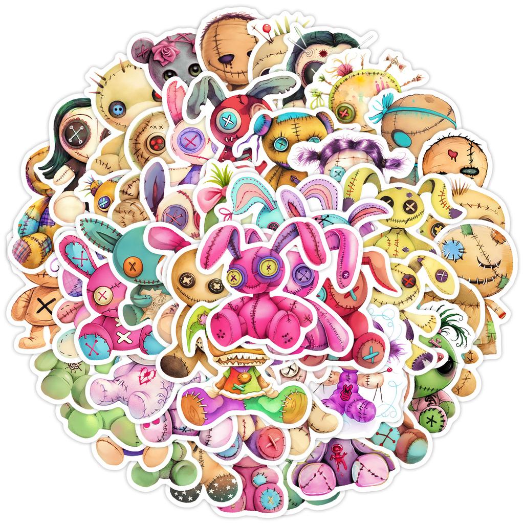 50 Cartoon Voodoo Doll Graffiti Stickers Creative Doll Stickers Mobile Phone Computer Waterproof Decorative Stickers