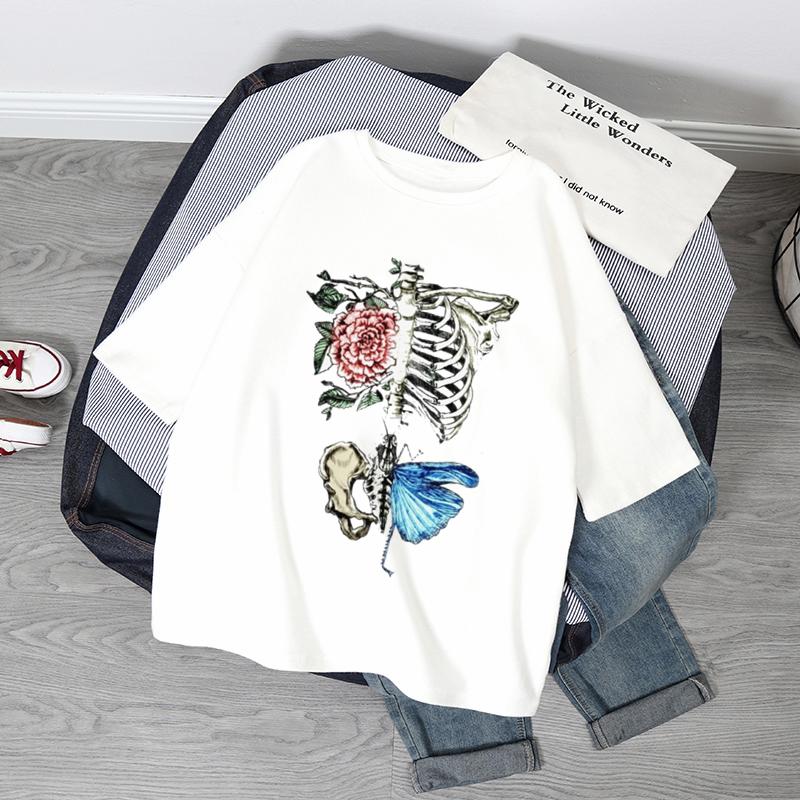Übergroße T-Shirts Damen Schmetterlingsdruck T-Shirt Sommer Kurzarmshirt Harajuku Mode Grafik-Tops Damen T-Shirt Kleidung