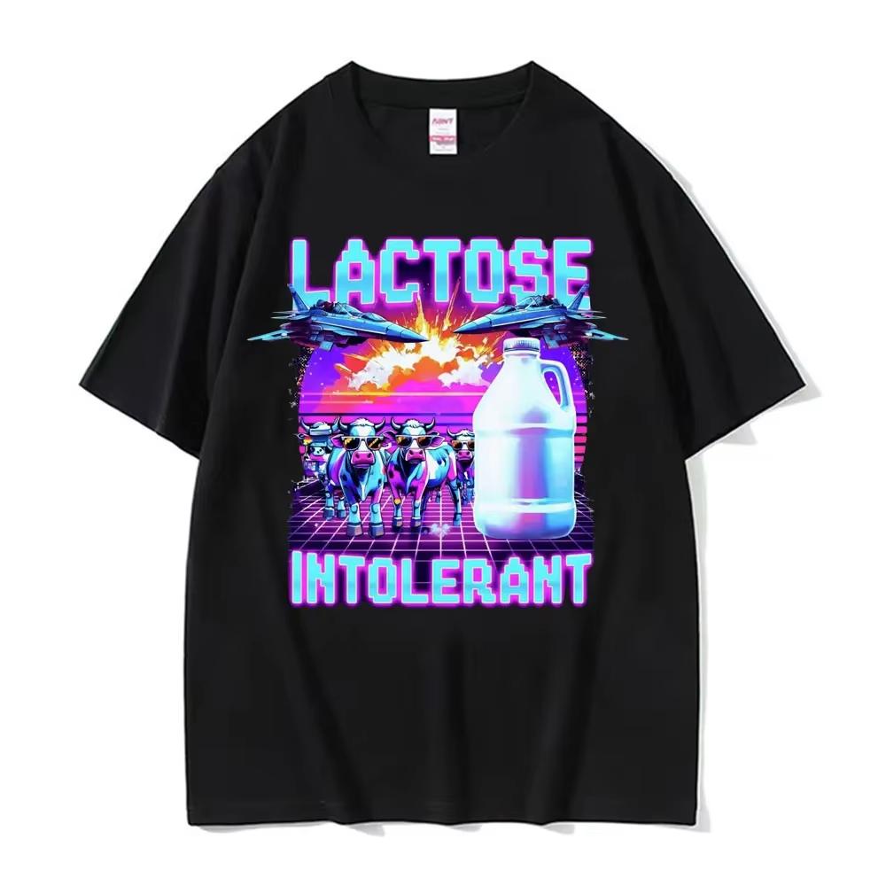 

Lactose Intolerant Meme Graphic T-Shirt Retro Milk 90s Funny Humor T Shirts Men Women Casual Cotton Oversized T Shirt Streetwear 5XL різнокольоровий