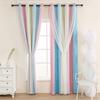 Double Layers Ombres Sheer Curtains With Star Pattern Rainbow Color Changing Window Treatments for Interior Designs