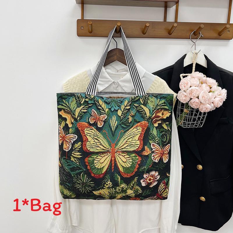 Embroidered Owl Bag With Canvas Material For Casual Daily Use