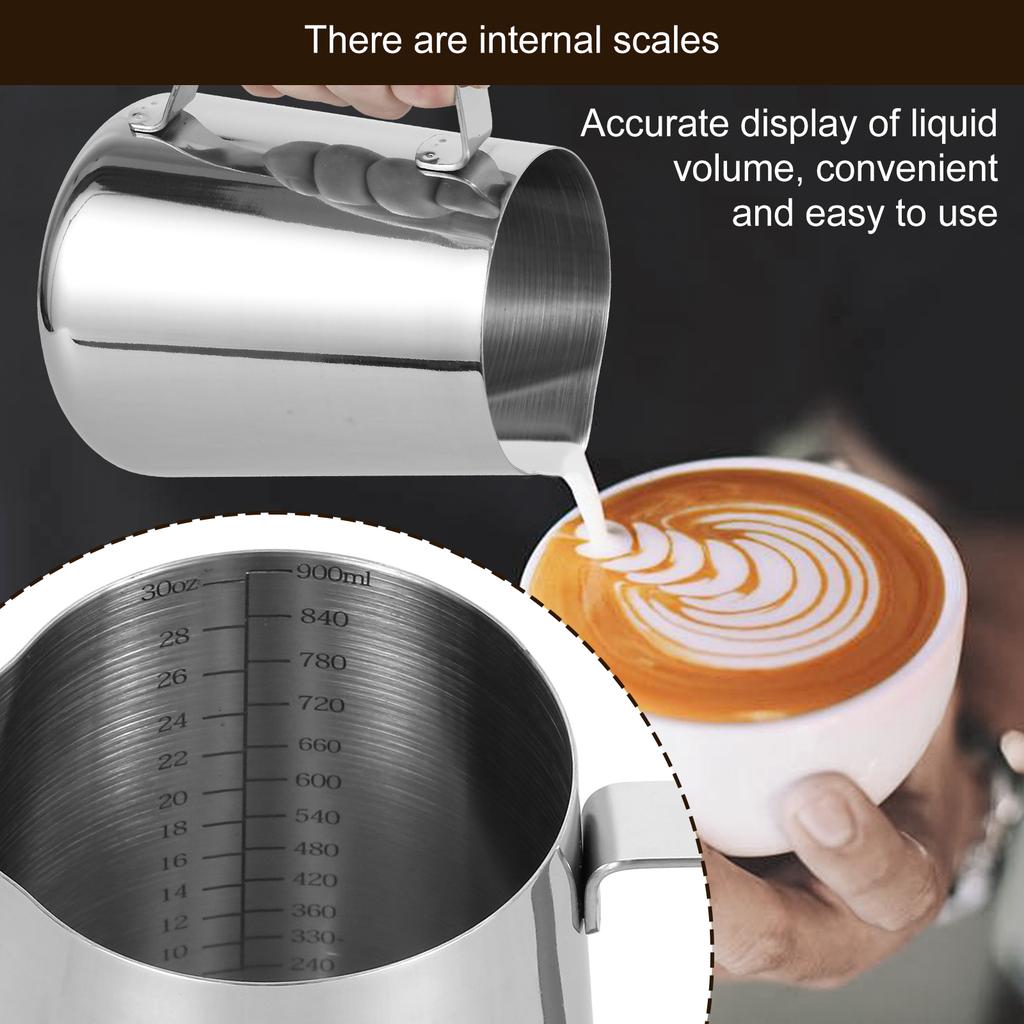 Milchaufschäumkännchen-Set Vielseitiges Solides Edelstahl Kaffee-Kännchen-Set Latte Art Barista Dampfkännchen Tasse für Kaffeebar
