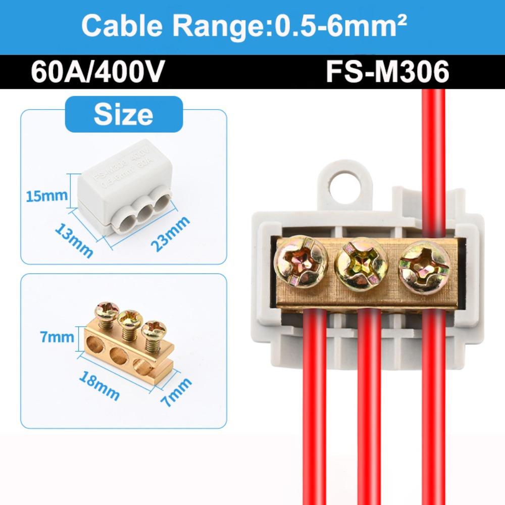 Electrical Connectors Conductor Brass High Power Splitter Large Current Universal Wire Connector Terminal Blocks Electrical