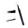 Black Stainless Steel Anti-static Manicure Tweezers - Pointed for Precision Nail Art and Crafting Tools