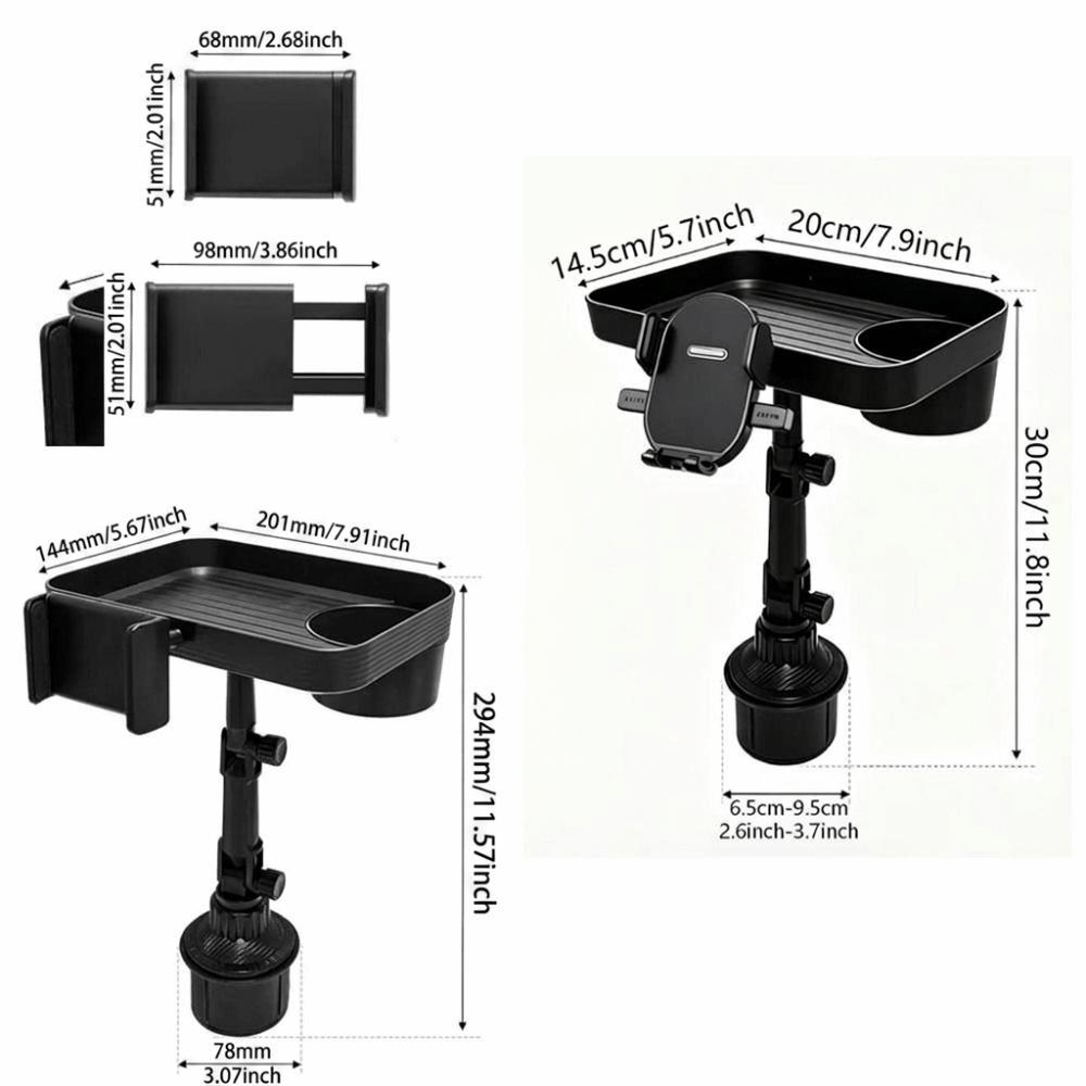 Adjustable Car Organizer Tray Portable Storage Rack Car Accessories Car Cup Holder Tray Eating