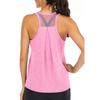 Femme Sportif Couleur Unie Col O Sans Manches Séchage Rapide Débardeur Dos Nageur Blouse Ample