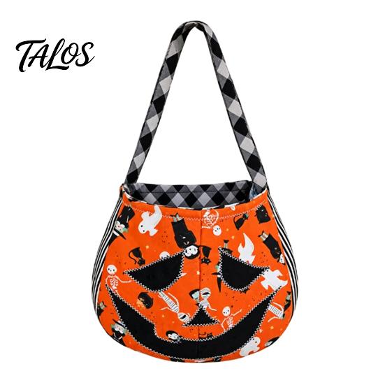 Kids Pumpkin Goodie Bags Halloween Trick‑or‑Treat Tote Bag, Ghost Face Candy Handbag, Party Favor Holders Reusable Bag for Costume Accessory