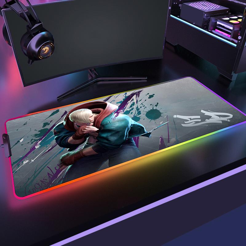Rgb Xxl Mouse Pad Large Gamer Mousepad Anime Street Fighter Deskmat Gaming Pc Setup Accessories Desk Mat Computer Table Mausepad