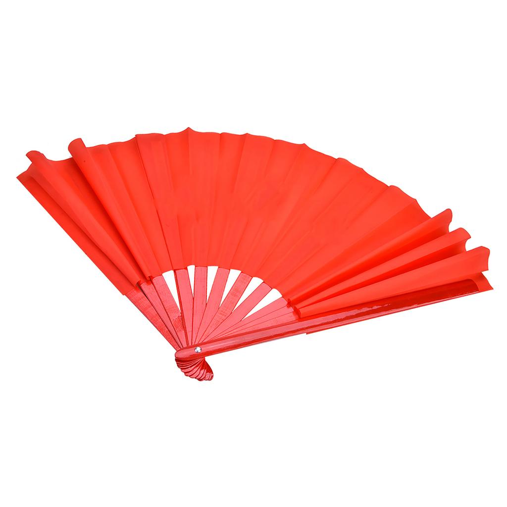 Tai Chi Martial Arts Kung Fu Bamboo Silk Dance Pratice Training Performance Fan (Red Rib)