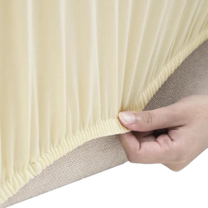 VidaXL Housse extensible de canapé 3 places Crème Jersey de polyester 332946