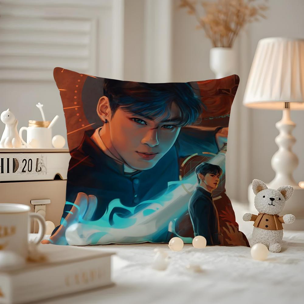 Cha E-E-Eunwoo Actor Cushion Cover Pattern Printed Pillowcase For Living Room Sofa Cushion Cover & Bedroom Decor