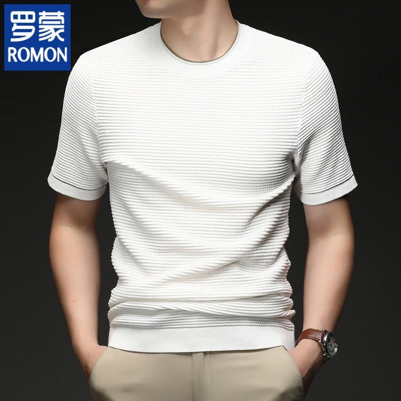 Romon Men's Casual Round Neck Short Sleeve T-shirt